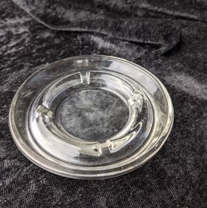 Vintage heavy clear glass ashtray